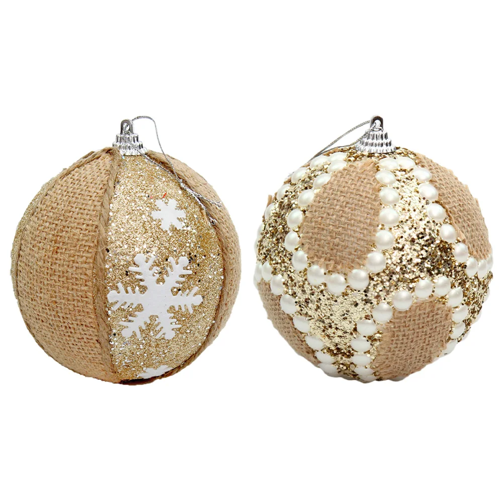 Искусственное украшение рождественской елки подвесные блестящие льняные снежки