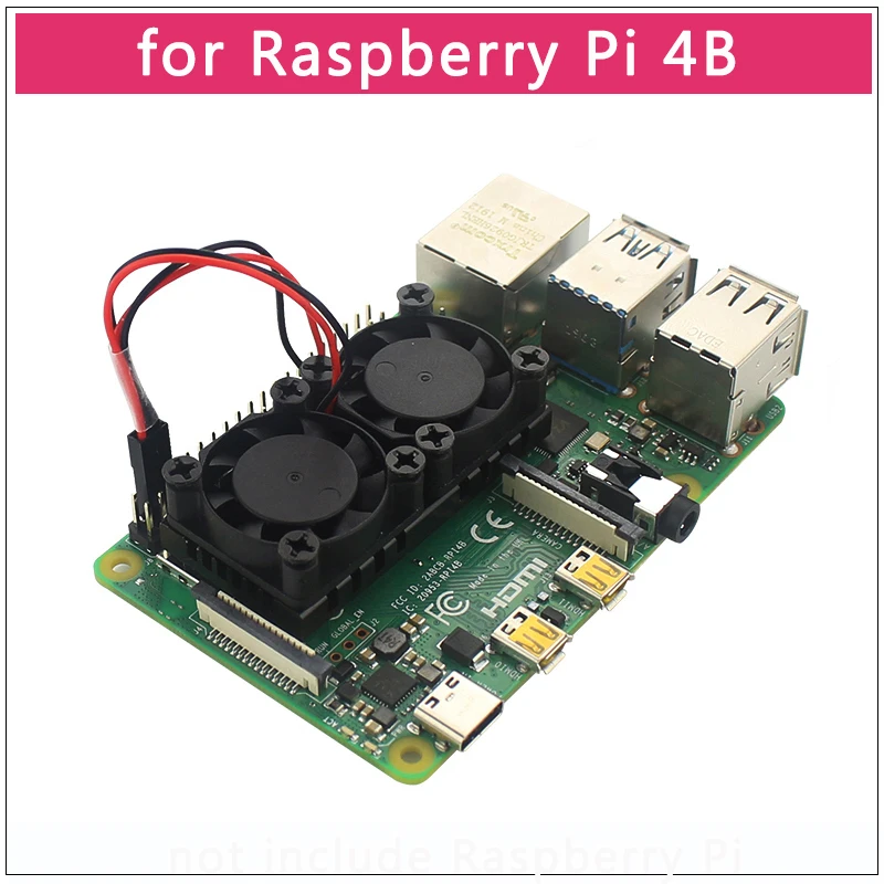Raspberry Pi 4 B двойной вентилятор процессор печатная плата Вентилятор охлаждения кулер модуль+ радиатор для Raspberry Pi 3 Model B+ Плюс/3B/4B