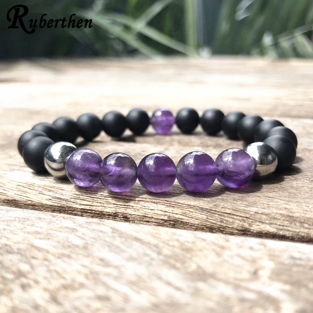 Новое поступление дизайнерский женский браслет Ruberthen натуральный A methyst для