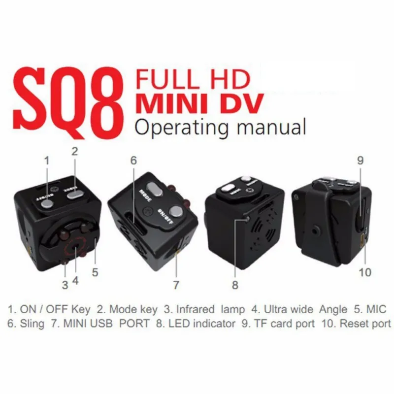 Мини-камера SQ8 960p Micro наружная Камера спортивная видеокамера HD камера ночного