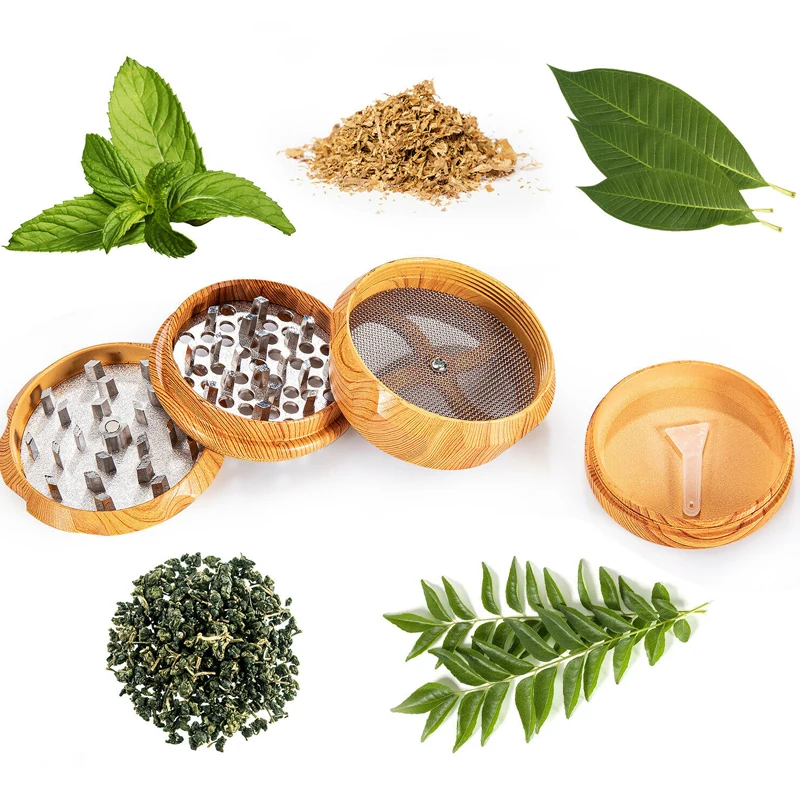 

Drum-shaped tobacco grinder Four-layer wood gum herbal tobacco grinder 40mm tobacco accessories tobacco grinder