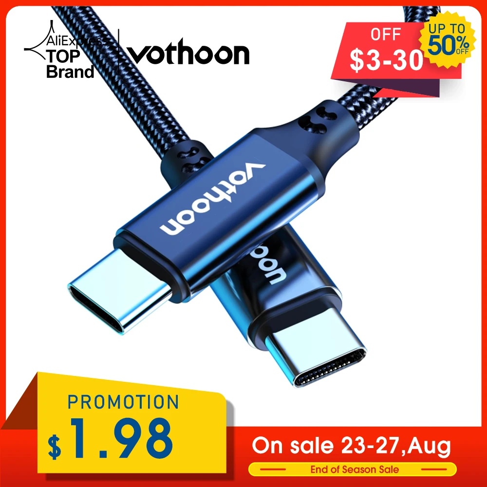 Vothoon 100W USB Type C к кабель PD Быстрая зарядка зарядное устройство провод шнур для Macbook