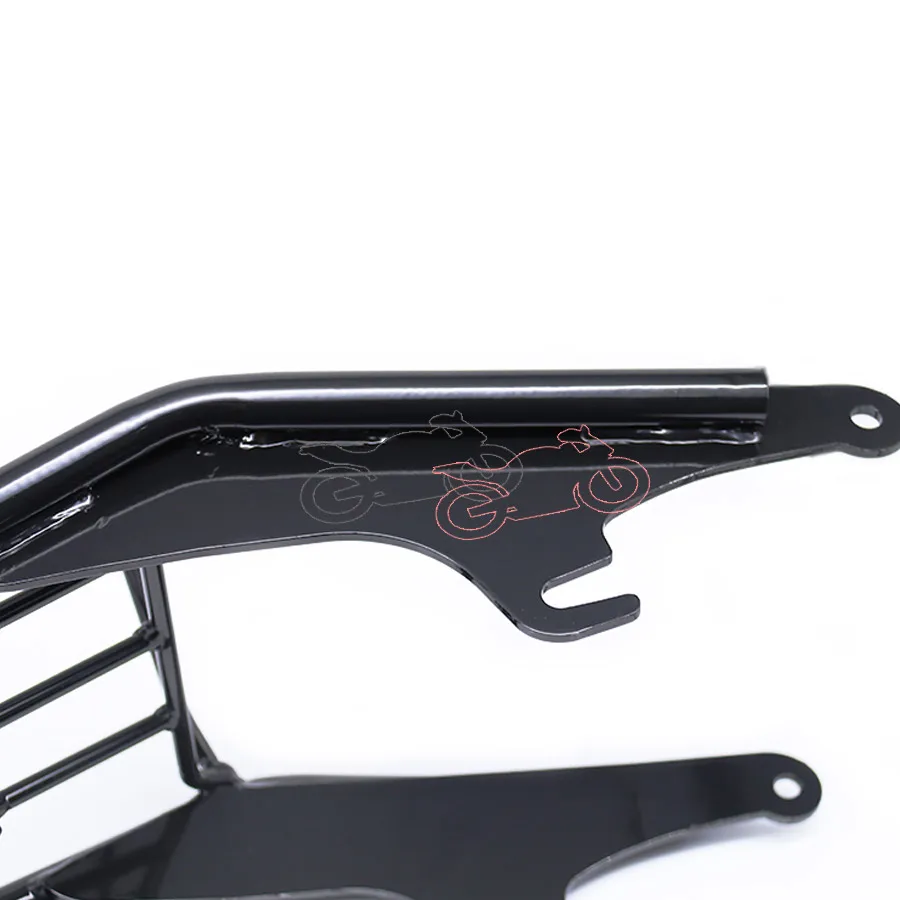 Мотоцикл Задняя багажная полка Кронштейн сиденья глянцевый черный сталь для