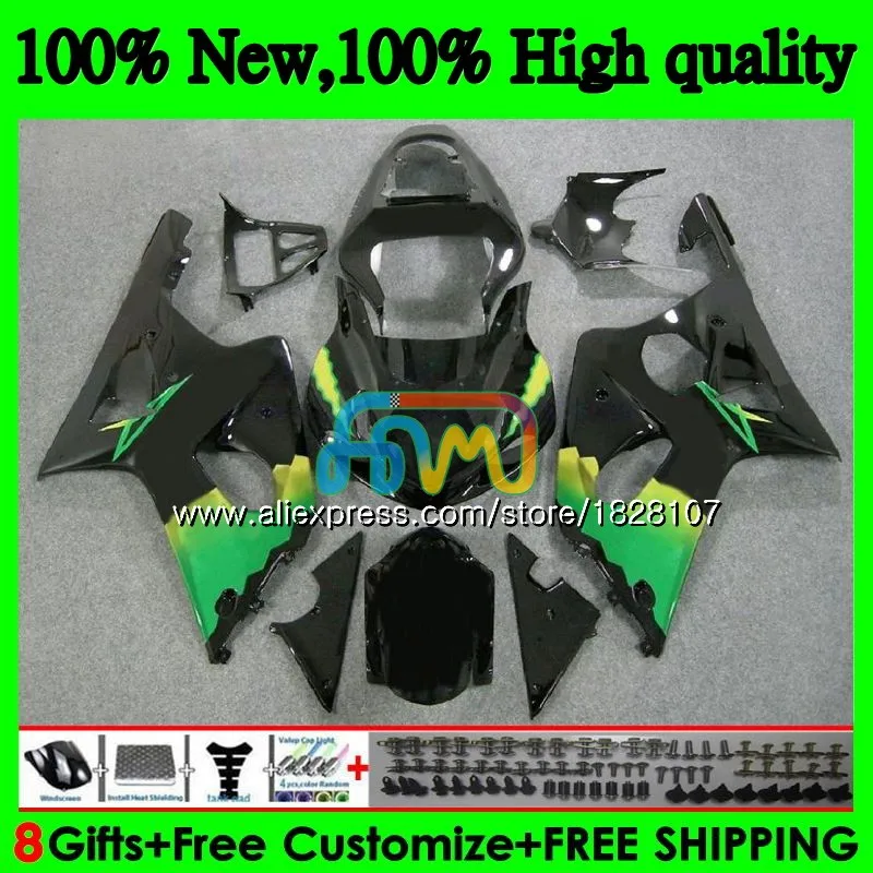 Желтый зеленый корпус для SUZUKI GSXR 1000 GSX R1000 GSXR1000 00 01 02 40BS.20 1000CC K2 2000 2001 2002