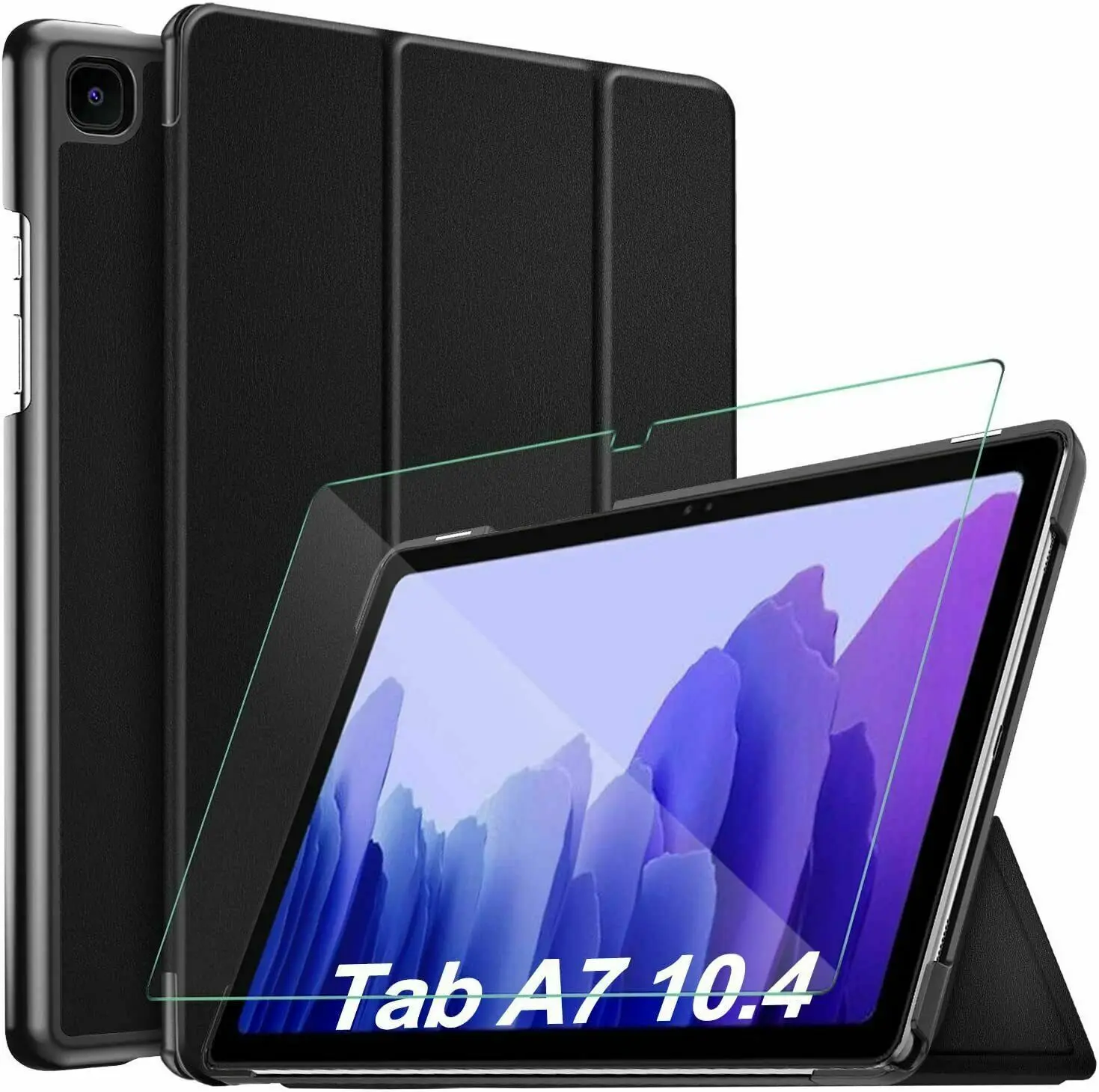 

For Samsung Galaxy Tab A7 10.4 (2020) Smart Tablet Case Cover & Tempered Glass