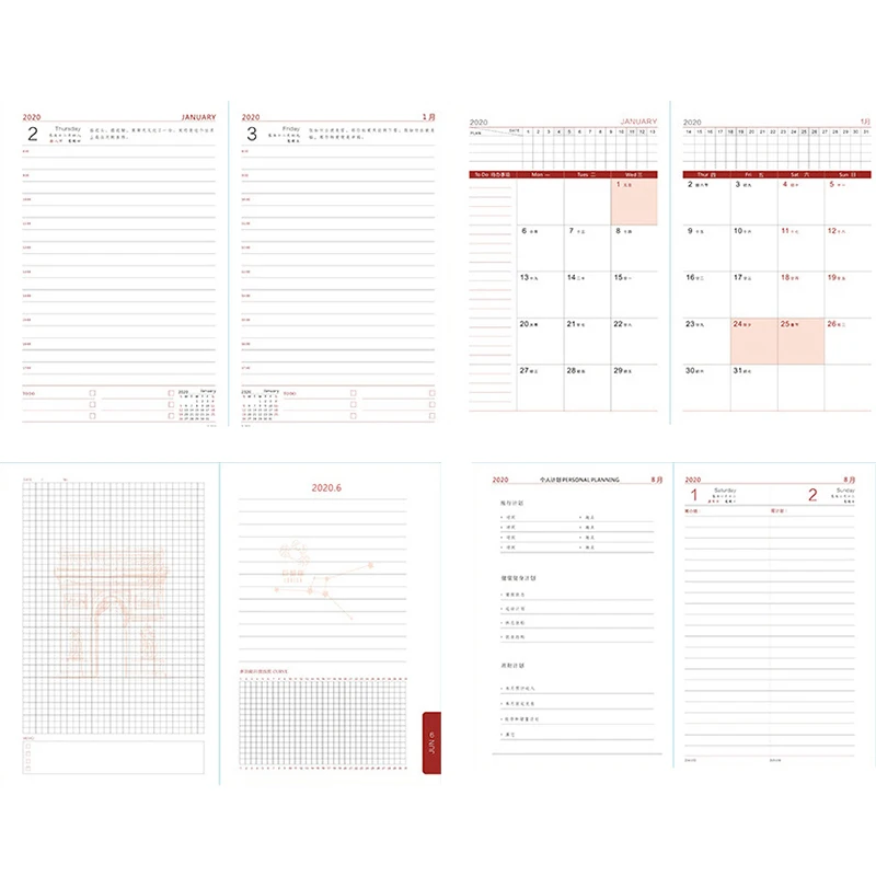 Журнал органайзера А5 ежедневный и ежемесячный блокнот для путешествий школьные