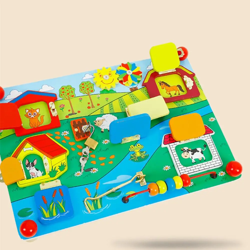 

35*25cm Wooden Latches Board Sturdy Wooden Construction Educational Toys Great Gifts For Boys Girls