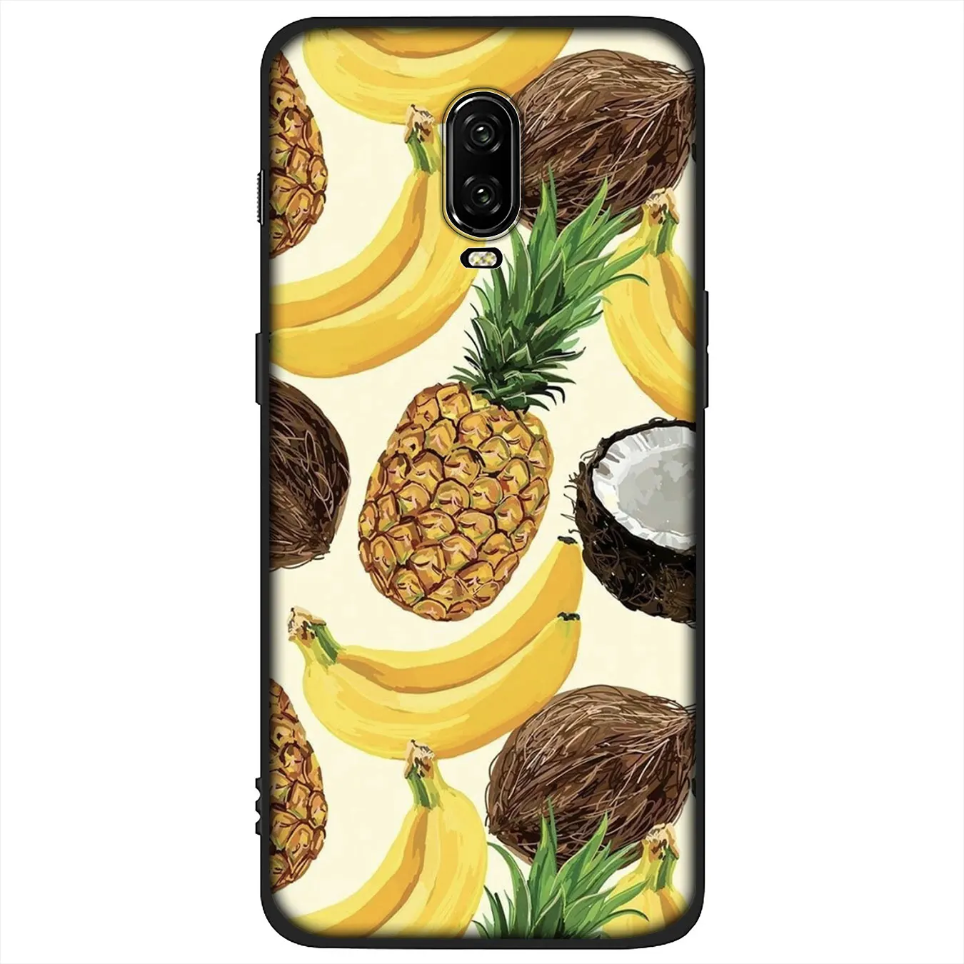 IYICAO Fruit Coconut In Blue Sky Beach Soft Silicone TPU Black Phone Case for OnePlus 7T 7 Pro 6T 6 5T 5 One Plus 7Pro Cover |