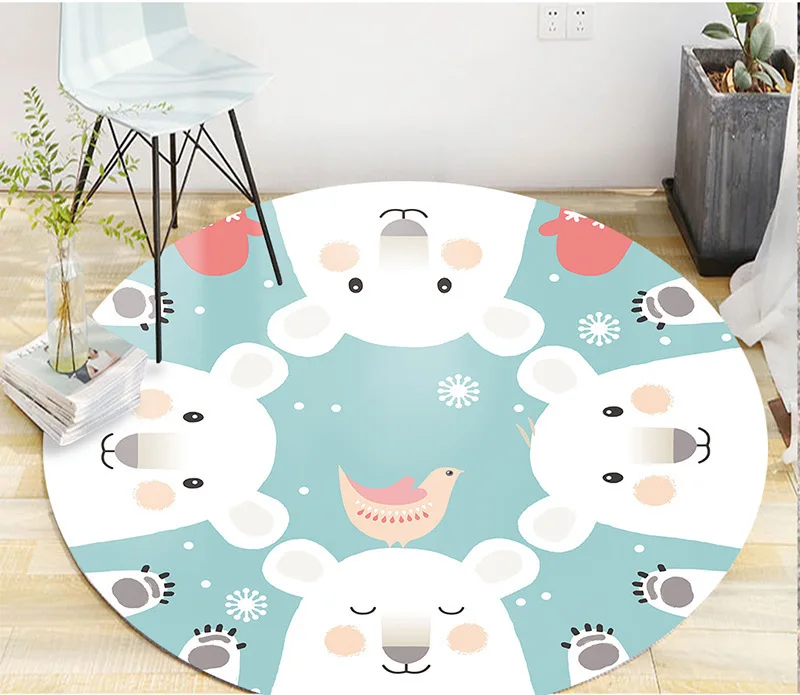 

3 sizes Home decorative Cartoon round carpet thicken flannel parlor collection area rugs, water absorb anti-slip floor mat CA12