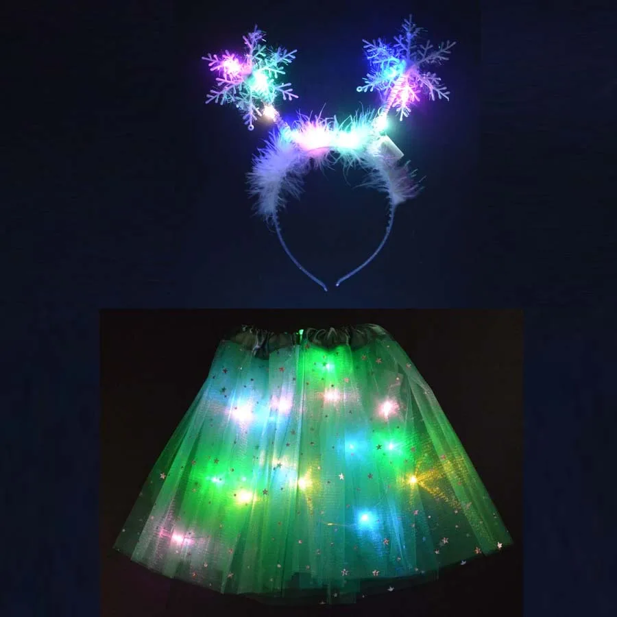 Женский Детский костюм для девочек Светодиодный светильник Юбка пачка со