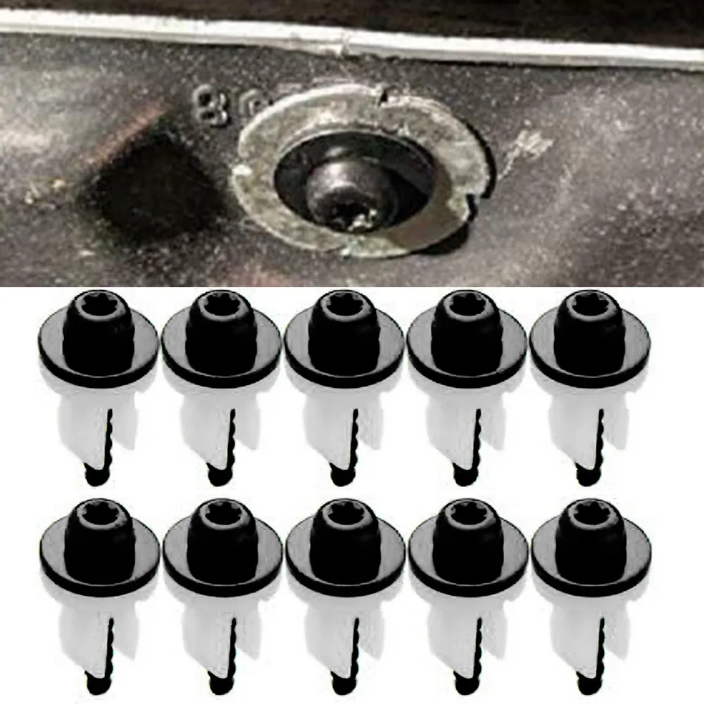 

10 Sets T30 Torx Head Under Engine Shield Screw Grommet Set For Ford Vehicles Exhaust Heat Shield Nut