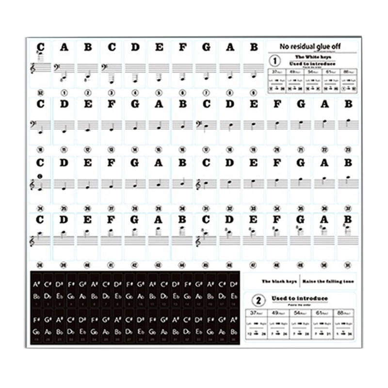 

Piano Sticker Transparent Piano Keyboard Sticker Key Electronic Keyboard 87HF