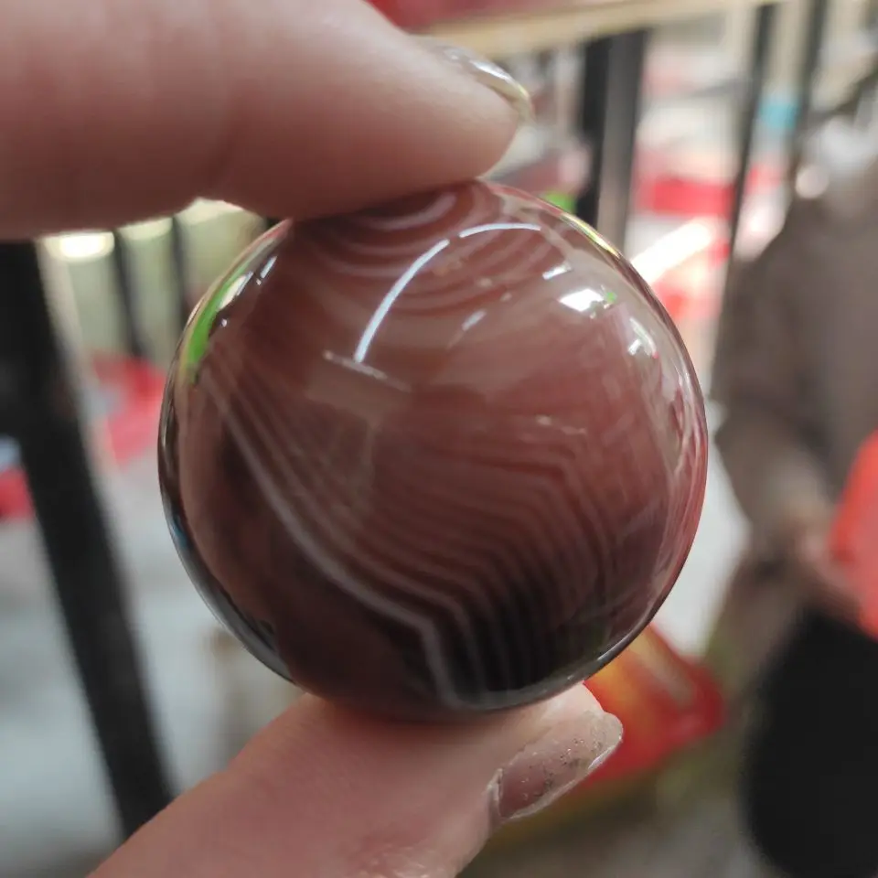 

1pcs natural crystal silk agate ball fossil decorated ball 40mm