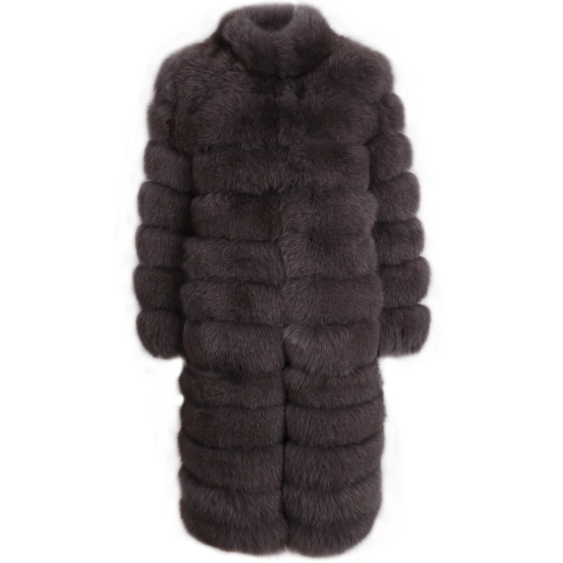 fur natural coat long women real fox | Женская одежда