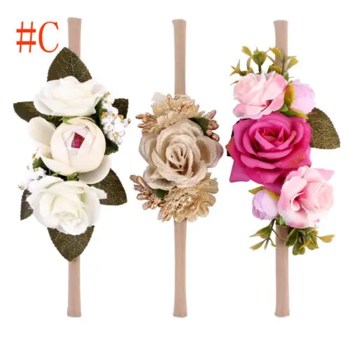 

3Pcs Baby Girl Infant Toddler Flower Beauty Bow Headband Hair Band Toddler Lace Kids Princess Headwear Head Bands Accessories