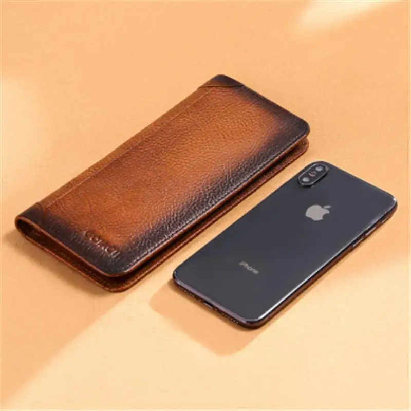 

Men's Wallet Thin Clutch Genuine Leather Business Casual Male Wallet Credit Card Holder Purse Cartera Para Hombre Portfel Meski