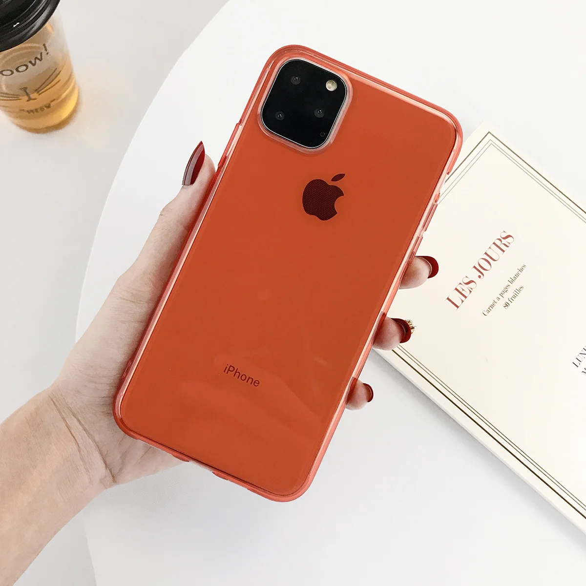 KJOEW чехол для телефона для iPhone 11 Pro Max X XS XR Xs Max transapent Мягкий ТПУ силиконовый чехол для iPhone 6 6s 7 8 Plus чехол s Capa - Цвет: Красный