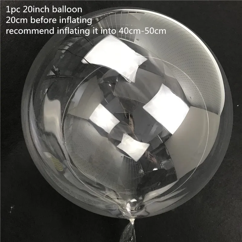 20inch balloon 18/24 дюйма ручка светодиодный светящиеся воздушные шары Bobo светящиеся Прозрачные баллоны с гелием одежда для свадьбы, дня рождения украшения Дети Светодиодные ленты воздушный шар - Цвет: 20inch balloon