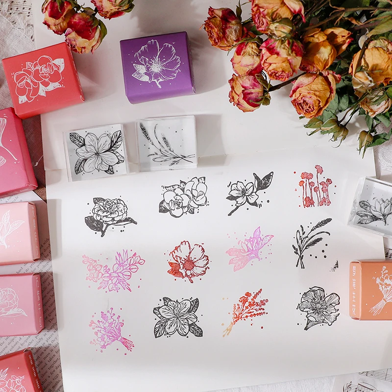 Винтажный цветок гречихи растения Украшение штамп акриловые резиновые самы для