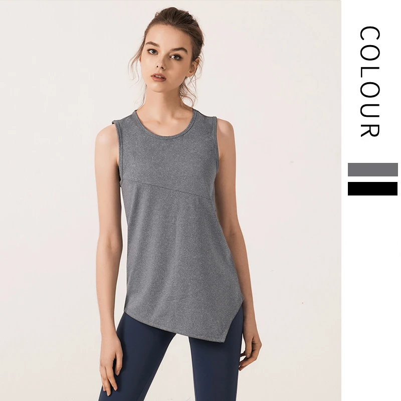 Новинка Модный женский однотонный нестандартный жилет для йоги Женский верх