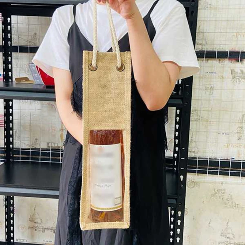 3 шт. льняные подарочные пакеты для бутылок | Дом и сад