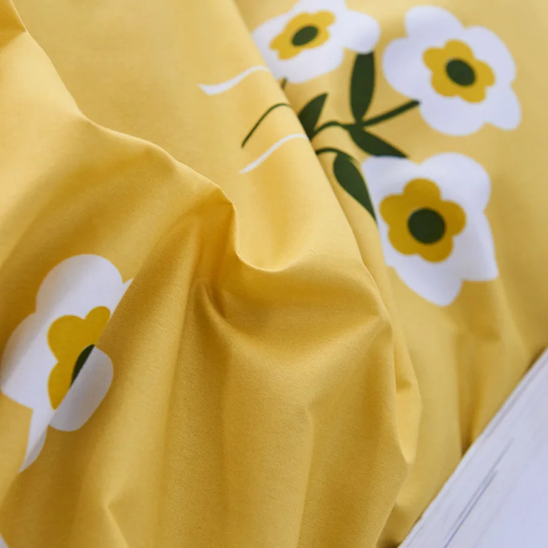Lanlika Cartoon Bedding Set Yellow Home Nordic Bedspread Duvet Cover Flat Sheet Double Queen King Size Decor Bedroom Gift k | Дом и сад