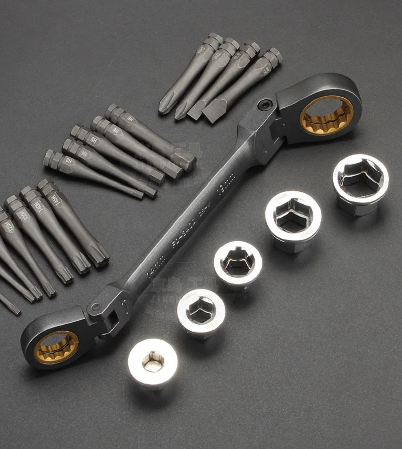 Новый гаечный ключ с трещоткой 23 шт./компл. 14x19 шестигранной отверткой TORX набор