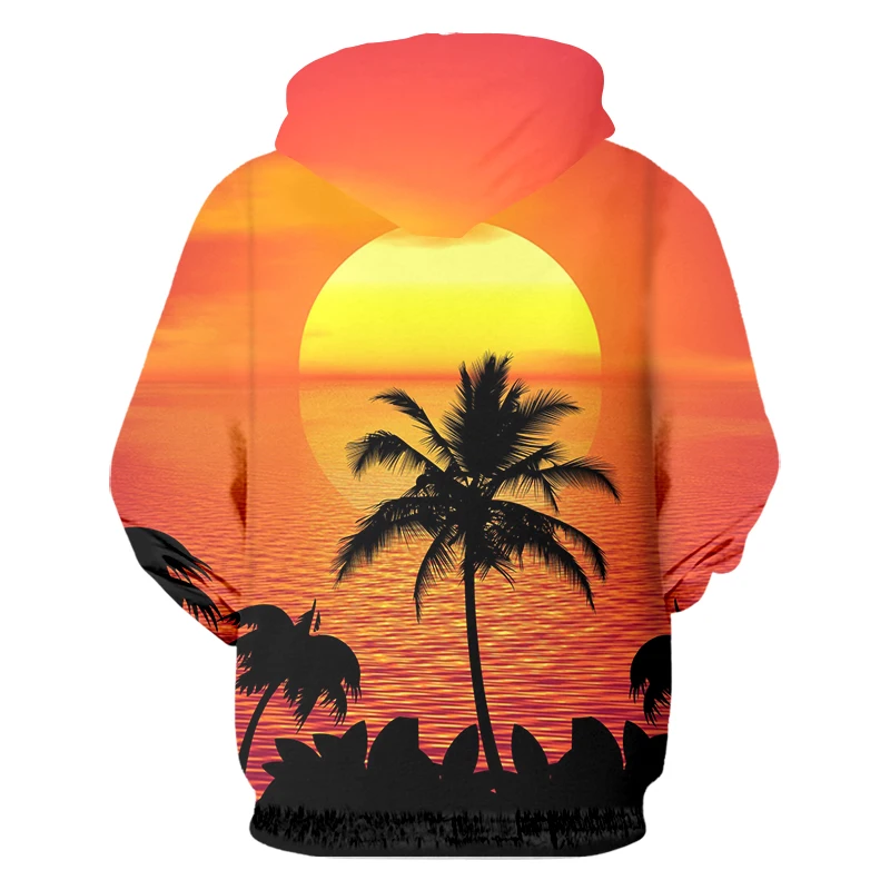 

CJLM Man Zip Hoodies Casual Coconut tree Couple Clothing Best Selling Men Zipper Coat 3D Printed Creative Sunset Drop Shipping