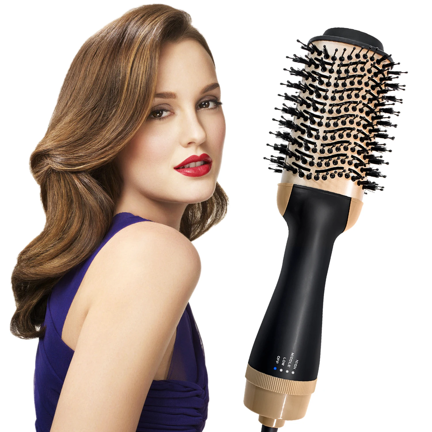 

One Step Hair Dryer Brush & Volumizer Salon Hot Air Paddle Styling Brush Negative Ion Generator Hair Straightener Curler