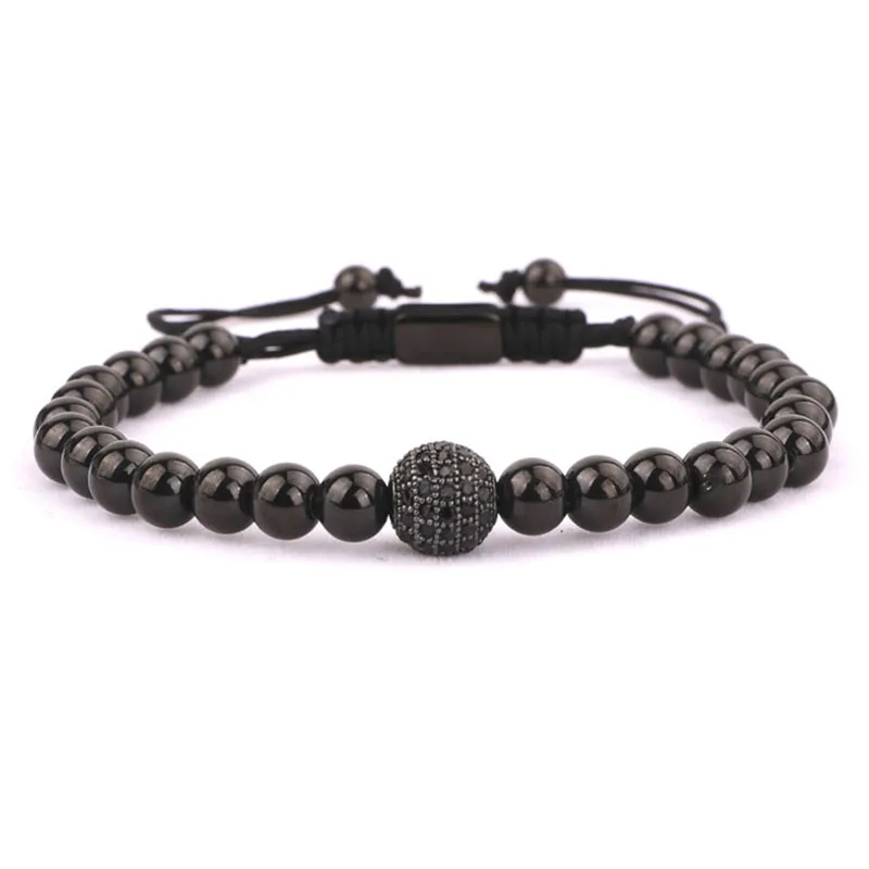 3 шт./компл. Роскошная шариковая трубка с фианитами черные бусины из нержавеющей