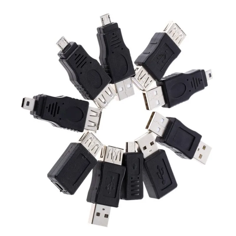 10 USB Male to Female Mini Plug OTG 5 Pin F / M Converter Adapter Computer Tablet Phone Pieces | Электроника