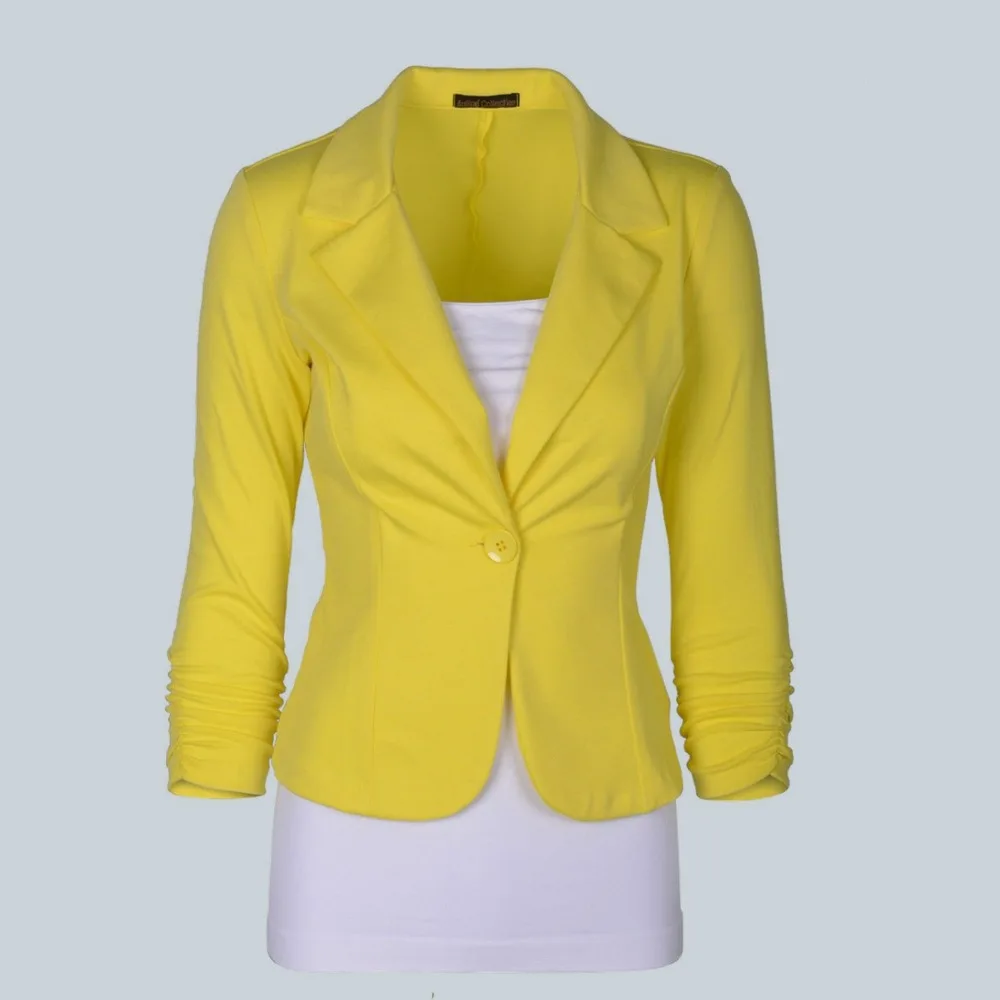 

2021 Autumn Small Suit Casual Fashion A Buckle Elastic Self-cultivation Solid Blazer Womens Office Lady Short Suit Women Clothes