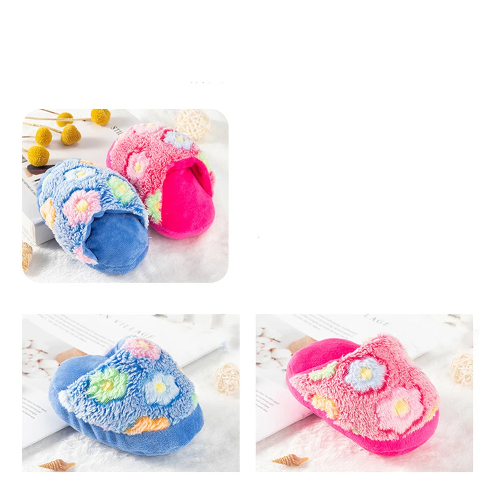 

Plush Slipper Dog Chew Squeak Toy Puppy Teeth Cleaning Molar Toys Bite Resistant Pet Interactive Sounding Toy Cat Biting Toys