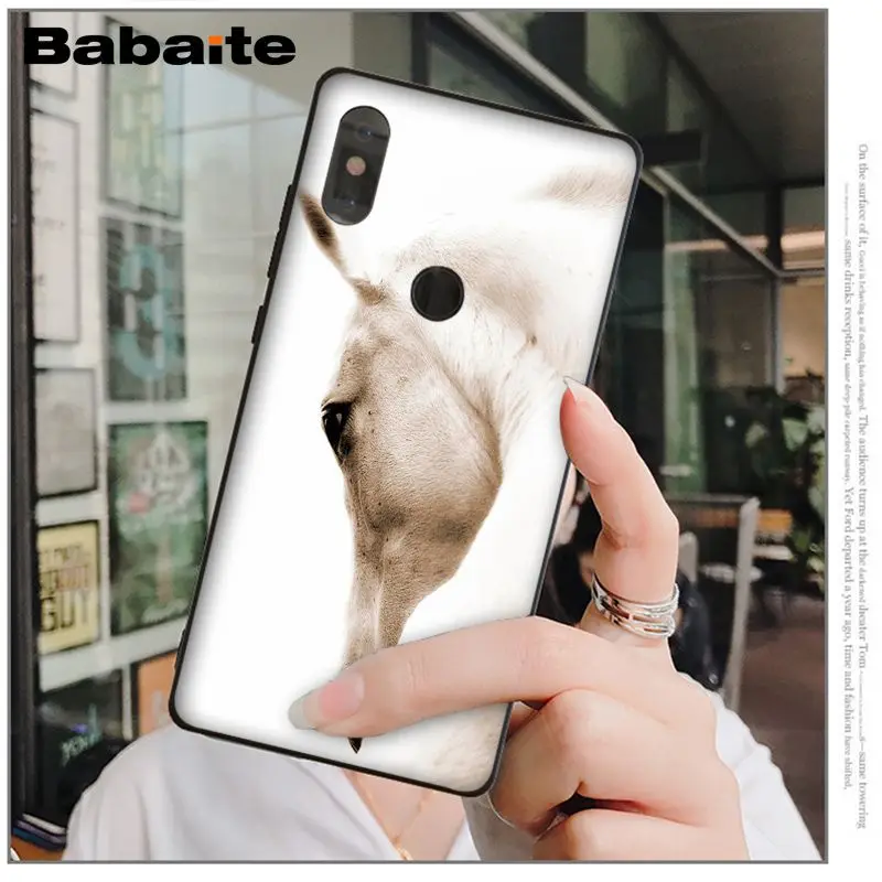 Babaite Horse Animal Smart Cover Black Soft Shell Phone Case for Xiaomi Mi 6 Note3 8 8SE Redmi 5 5Plus Note4 4X Note5 Cellphones