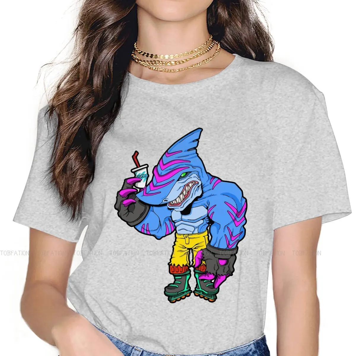 

My Pet Monster Animation Adventure TShirt for Woman Girl Street Shark Casual Tee T Shirt 5XL Trendy Loose