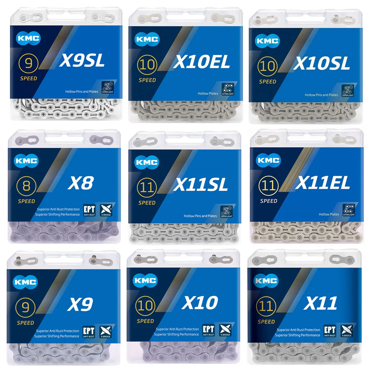 Велосипедная цепь KMC Z6/X8/X9/X10/X11/X12 горные цепи 8/9/10/11/12 Скоростей для велосипеда Shimano