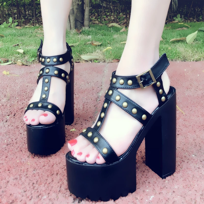 Новинка сезон лето женская обувь для сцены в Корейском стиле с заклепками