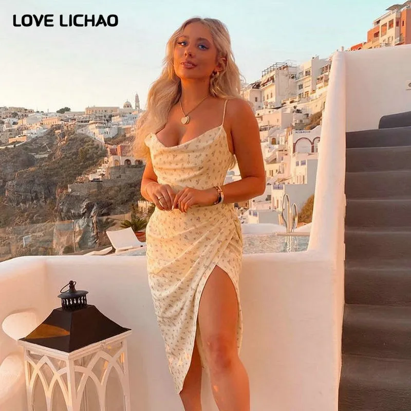 Женское платье в уличном стиле Повседневное с принтом без рукавов на бретелях