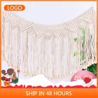 Хлопковая веревка, Тканый гобелен с кисточками, гобелен ручной работы в скандинавском стиле, богемный гобелен, Тканое украшение, гобелен в эстетике