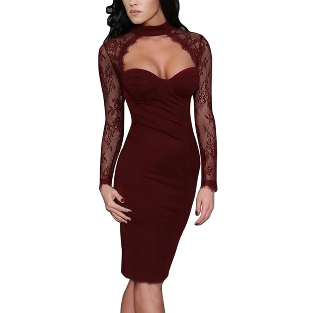 Модные женские Соблазнительные обтягивающие платья Клубные вечерние с
