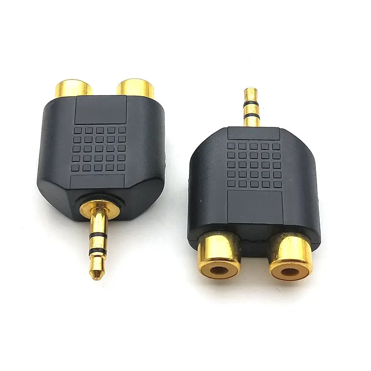 Позолоченный стерео аудио сплиттер Y адаптер 3 5 мм к RCA мама|stereo to rca|stereo audio splitterstereo