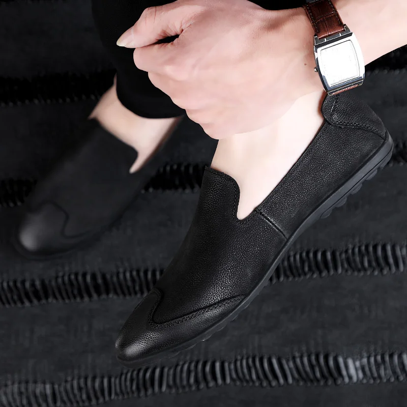 Лоферы из натуральной кожи Мужская модная обувь Мужские удобные слипоны