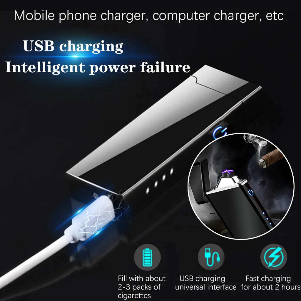 _ USB металлическая зажигалка с зарядкой от ветра электронные зажигалки сенсорным