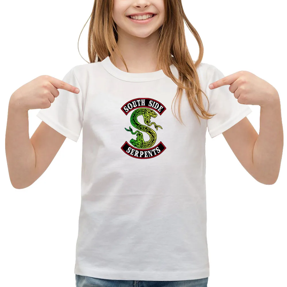 Детские футболки с принтом ривердейла змей детские смешные аниме рисунком топы