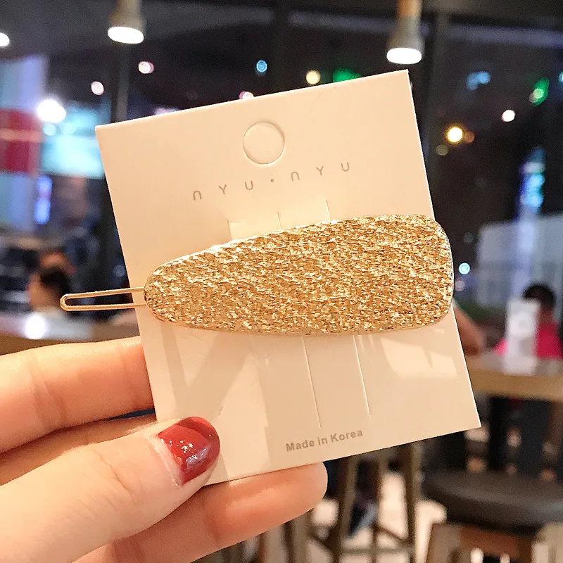 Женская металлическая заколка для волос золотистая прямоугольная аксессуары