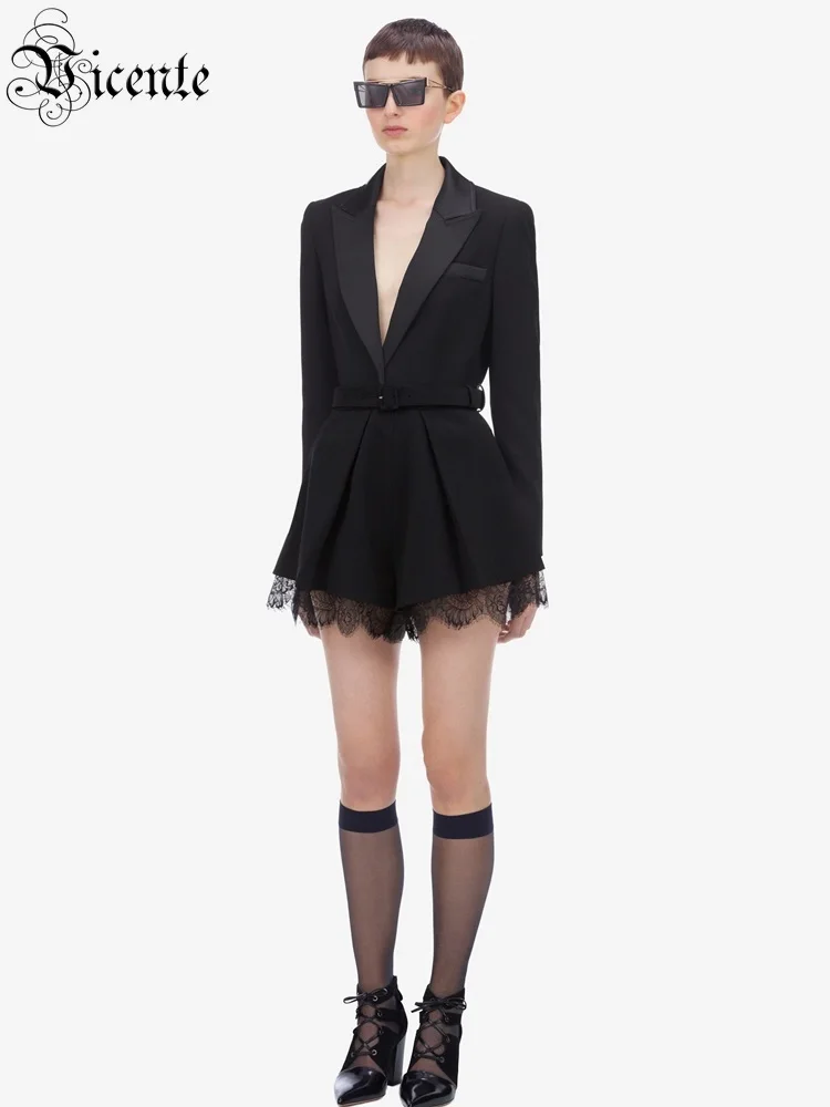 VC 2020 Бесплатная доставка новое модное кружевное лоскутное платье с поясом