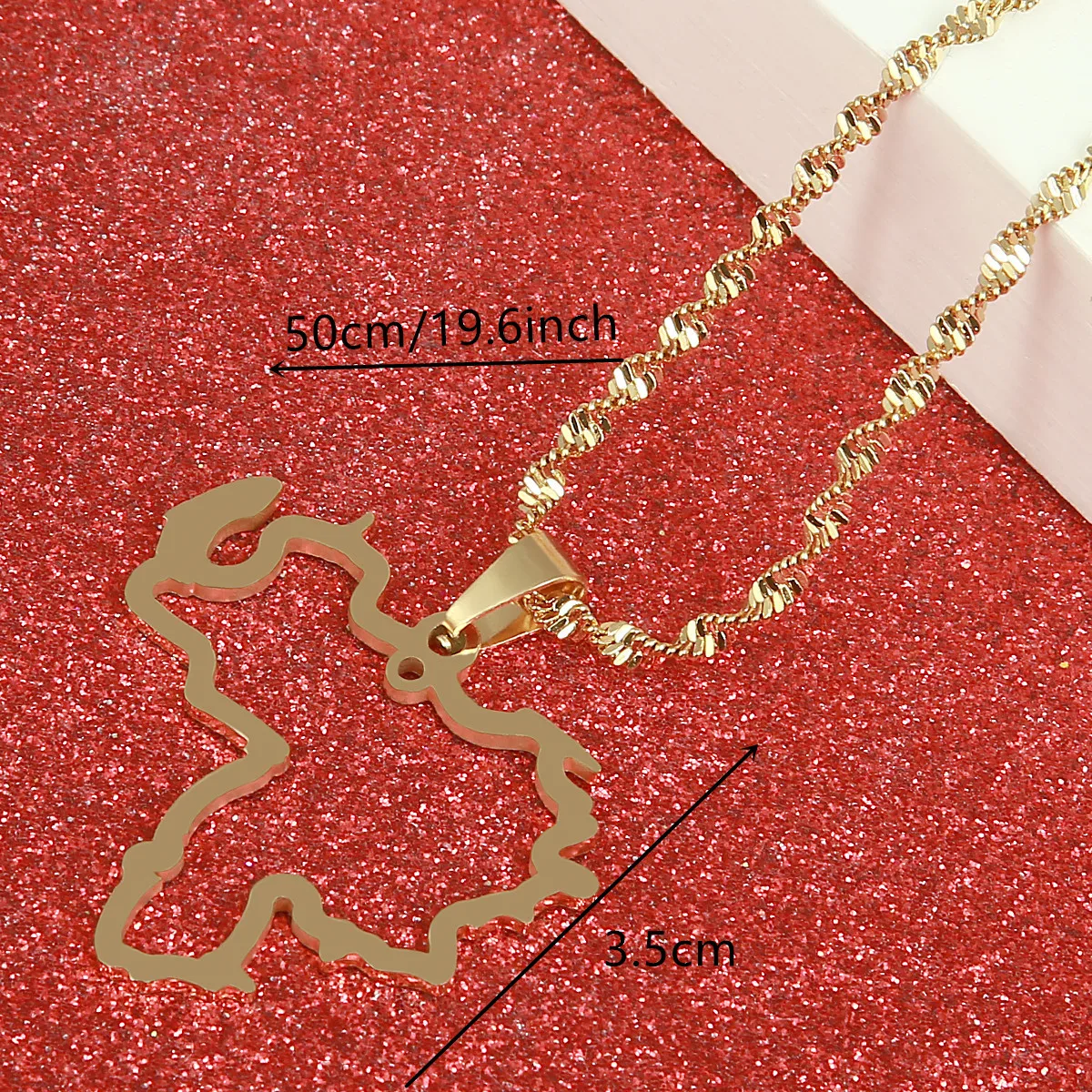 Ожерелье с подвеской в виде карты Венесуэлы из нержавеющей стали простые