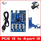 Усилитель COVYIV, PCI Express Riser от 1 до 4 1X PCI-E PCIE USB 3,0 Hub 16x, переходник для видеокарты, адаптер для майнинга BTC