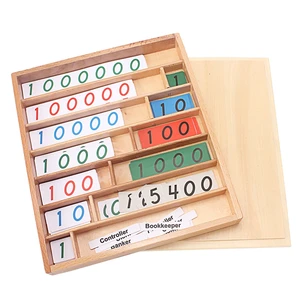Деревянная игра Монтессори, математические игрушки, цифровые 0-9000000 Banker, клиентский кассир, математические игрушки, Раннее Обучение для дошкольников