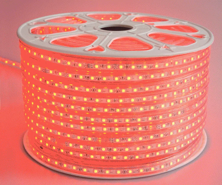 Fanlive 50 м AC220V 110 В Светодиодная лента 5050 60 Светодиодный s/M IP67 водонепроницаемый RGB, 16 цветов веревка освещение для наружного радиочастотного пульта дистанционного управления